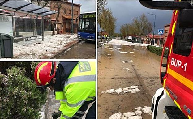 Una tromba de granizo en Puente Duero obliga a intervenir a los Bomberos de Valladolid