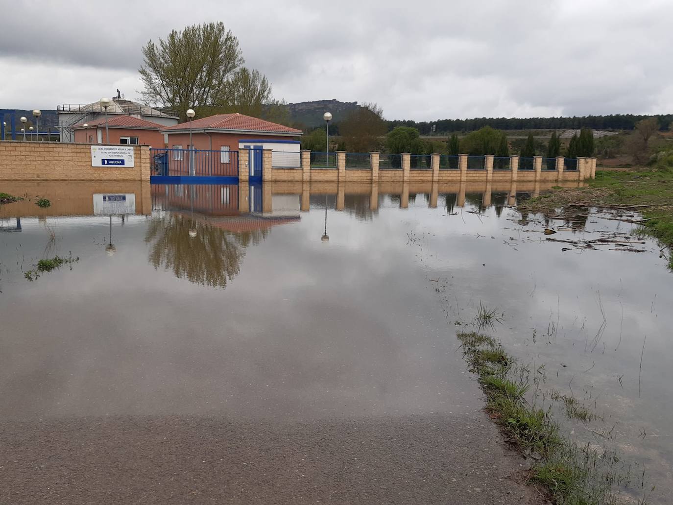 La suelta de agua del embalse de Aguilar ha hecho crecer considerablemente el río. 