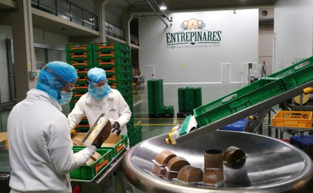 Trabajadores de Entrepinares, en una de sus plantas de trabajo. 