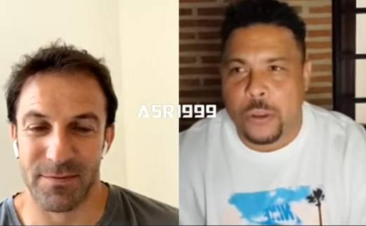 Alessandro del Piero y Ronaldo Nazário, durante la videoconferencia. 