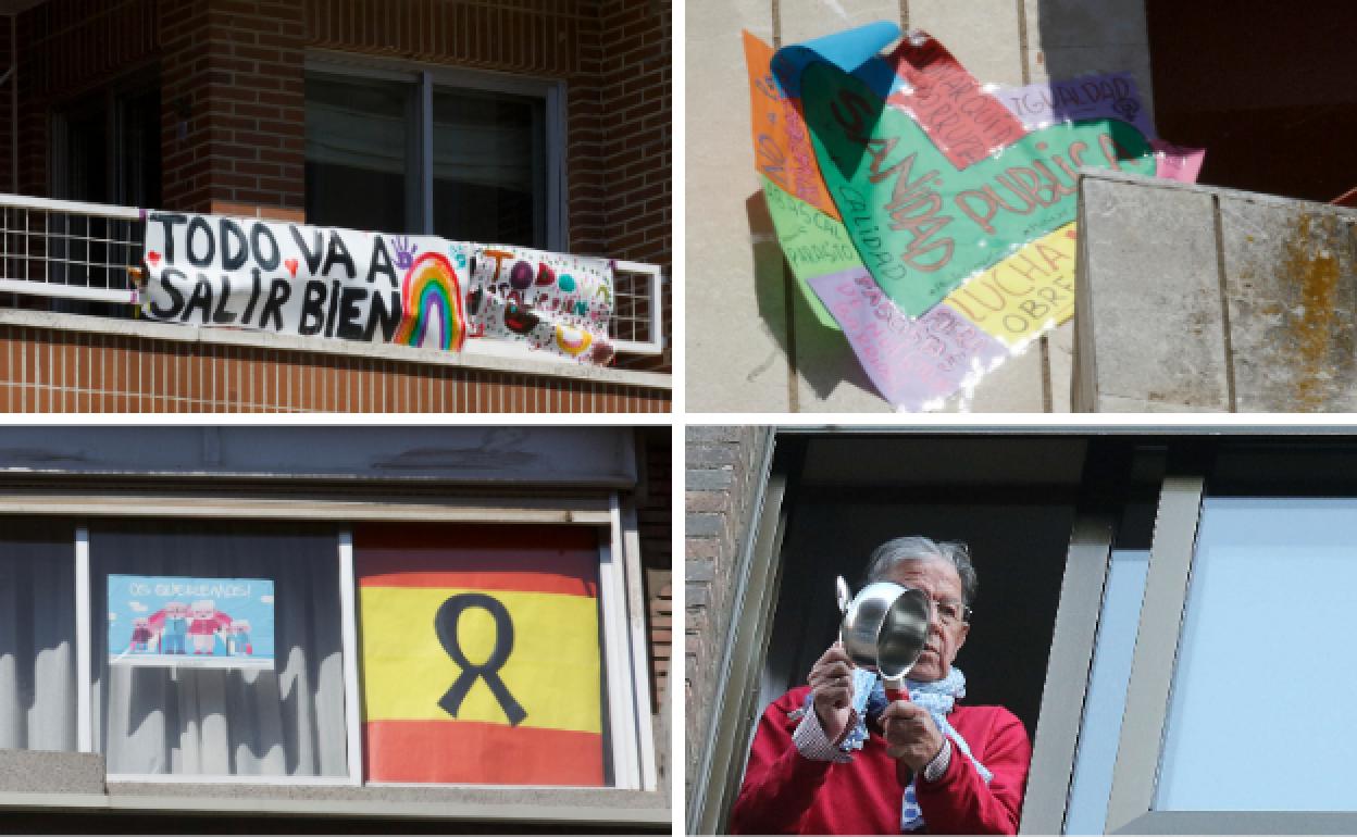 Imágenes de algunos balcones de Valladolid durante los pasados días 