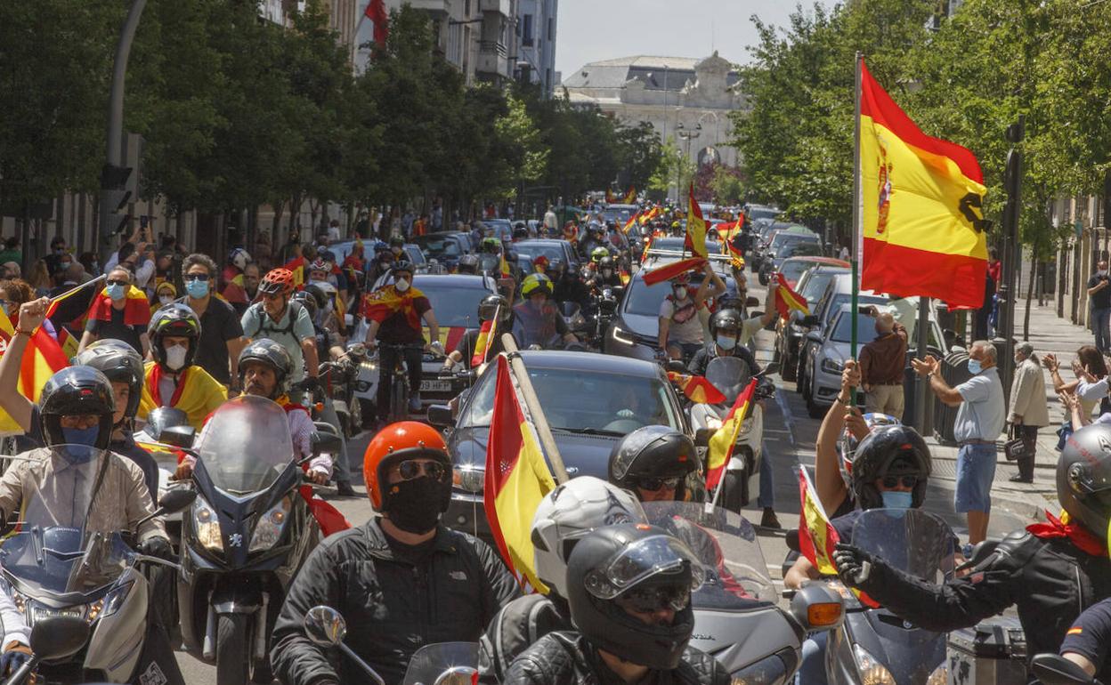 Un momento de la manifestación de Vox en Valladlid.