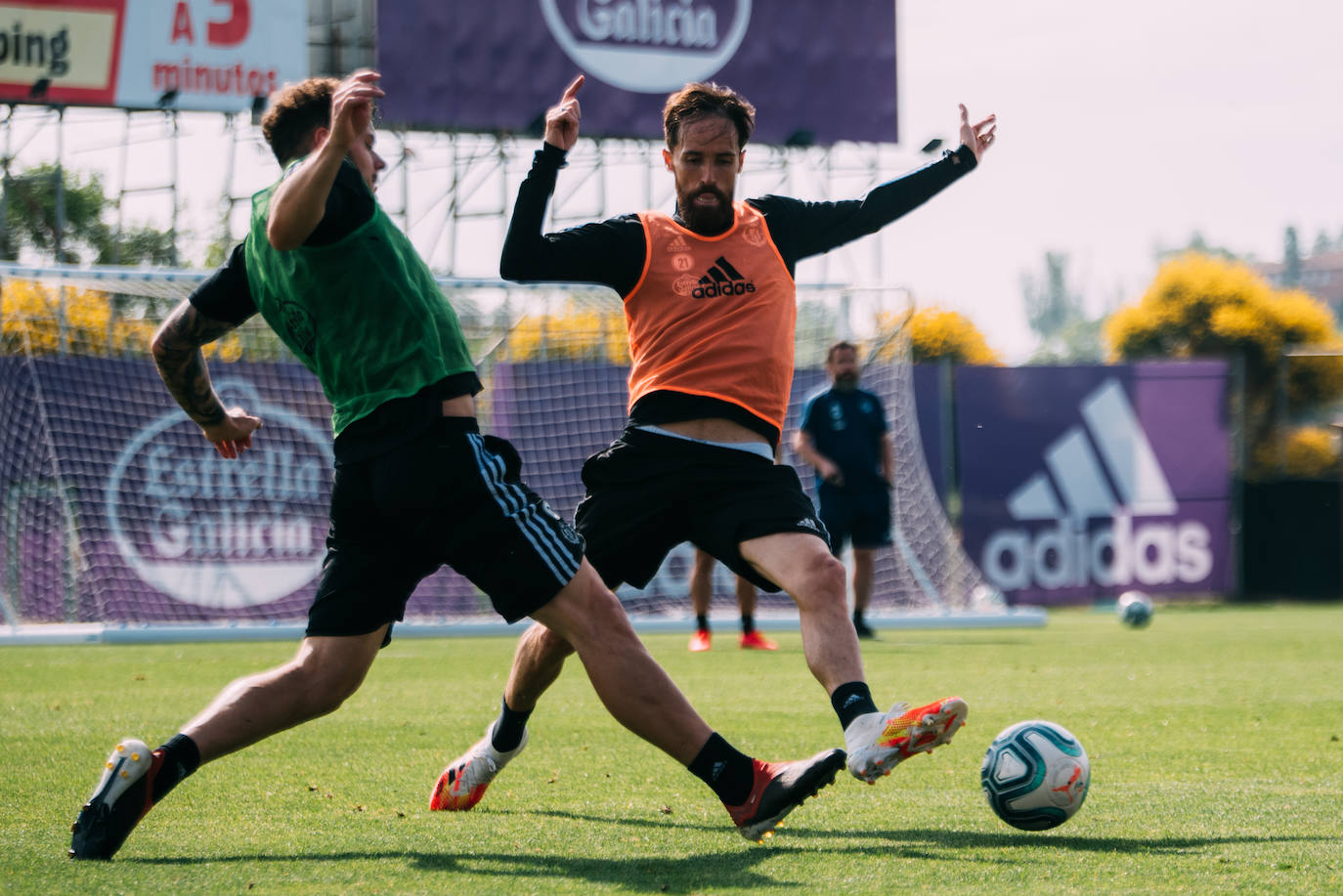 Los jugadores del Pucela siguen con su preparación para retomar la competición liguera. 
