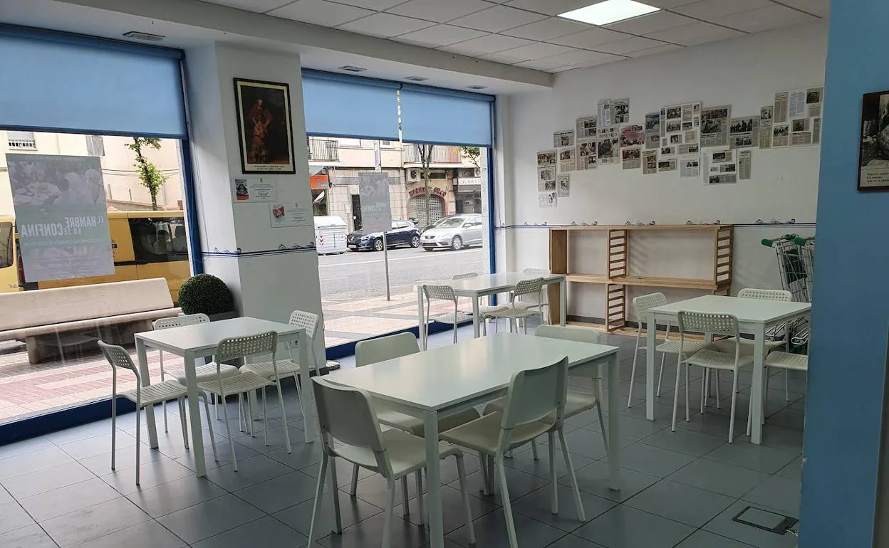 Interior del nuevo local del Comedor de los Pobres de Salamanca.