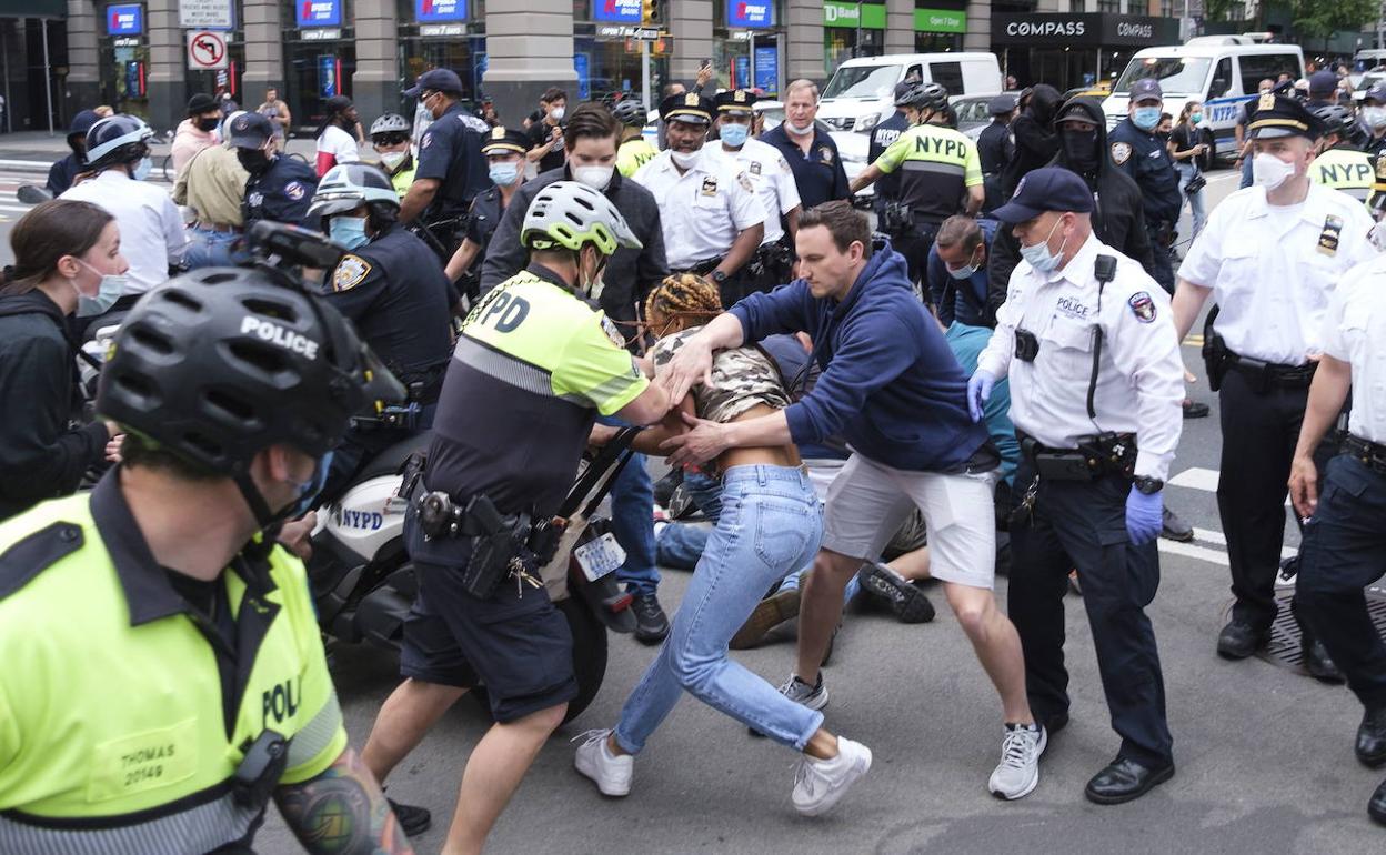 Disturbios en Nueva York.