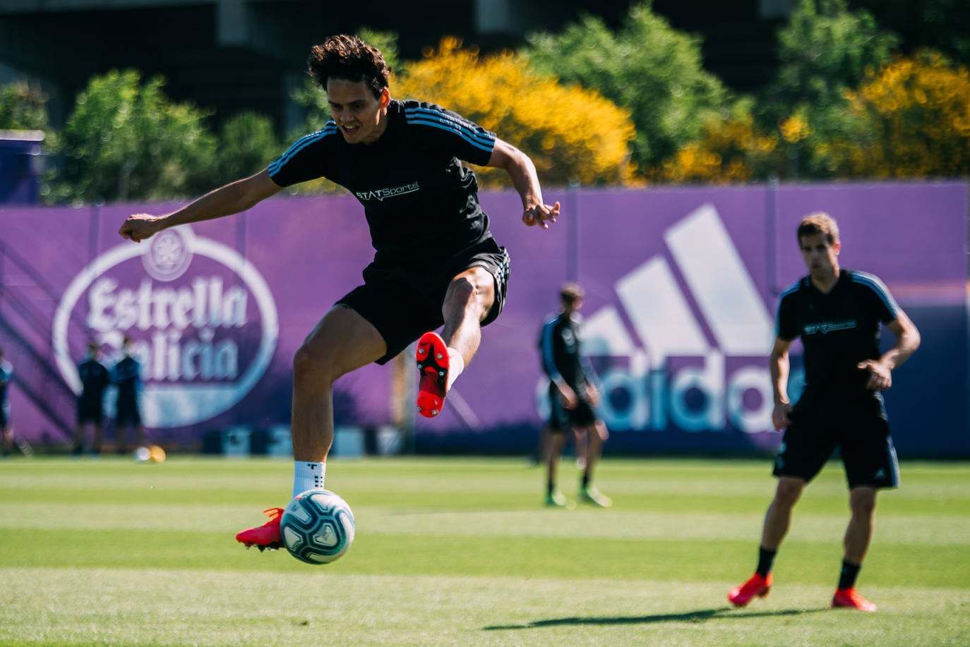 Los jugadores del Pucela se han ejercitado hoy en las instalaciones del Real Valladolid. 