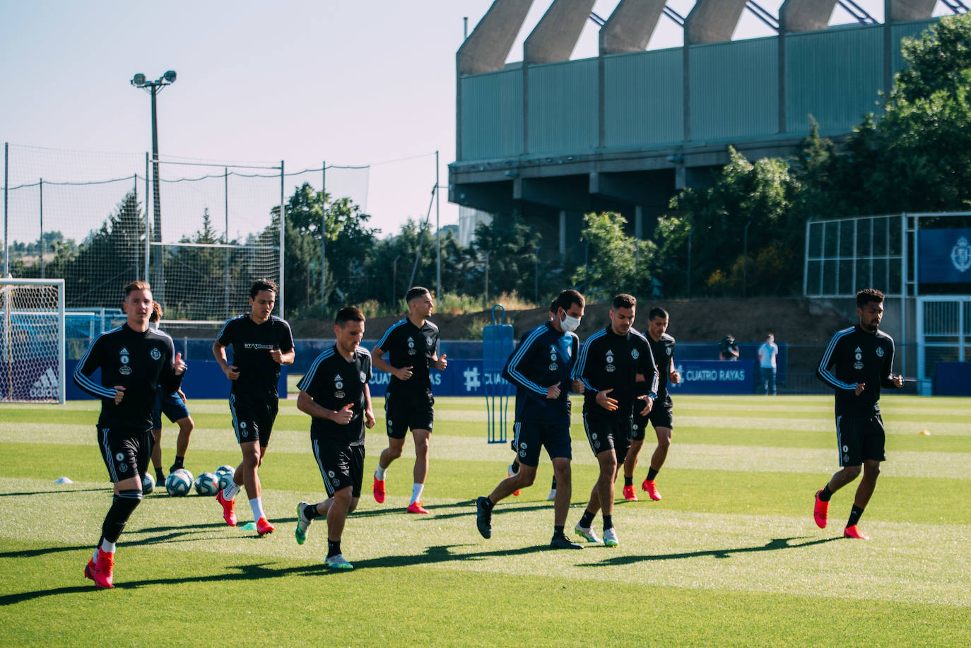 Los jugadores del Pucela se han ejercitado hoy en las instalaciones del Real Valladolid. 