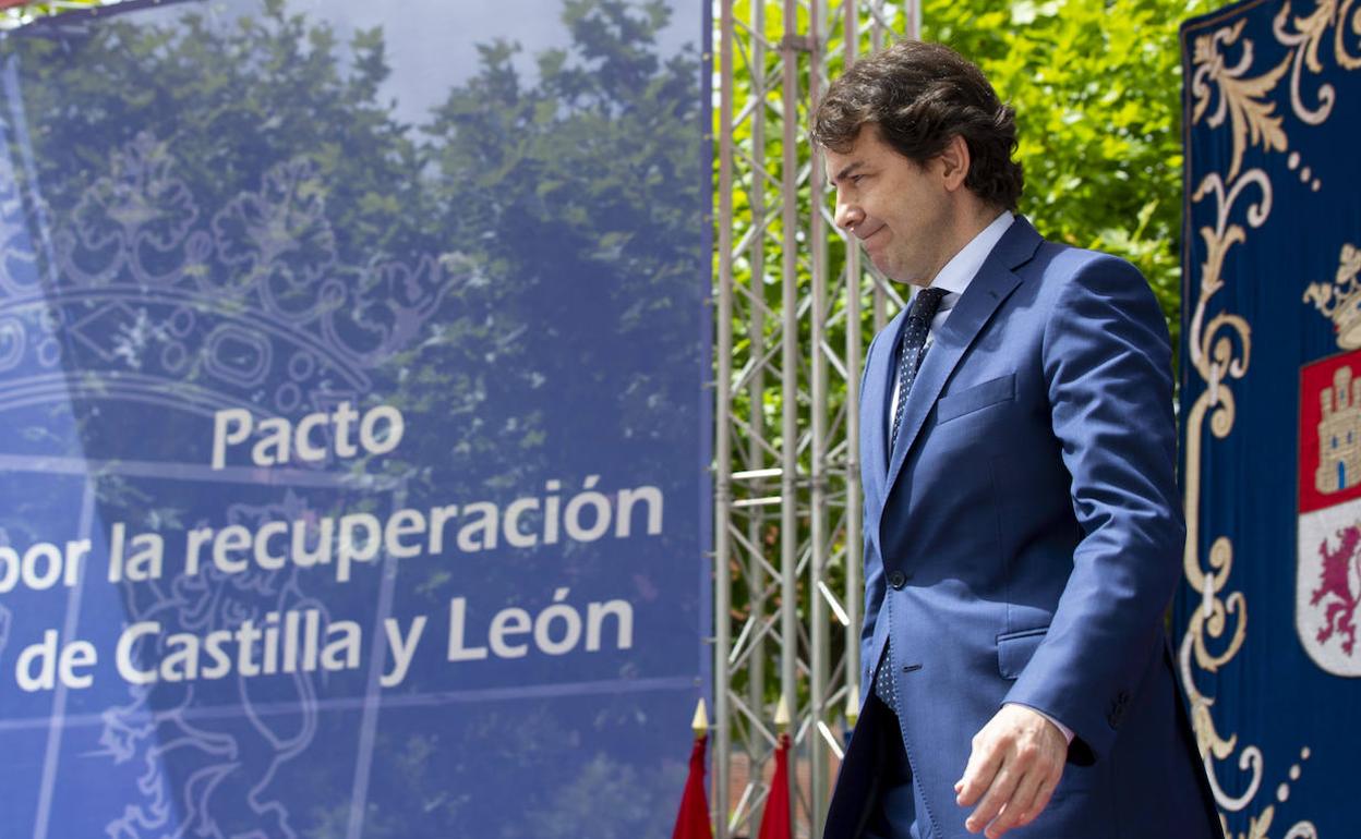 Alfonso Fernández Mañueco, durante su intervención.