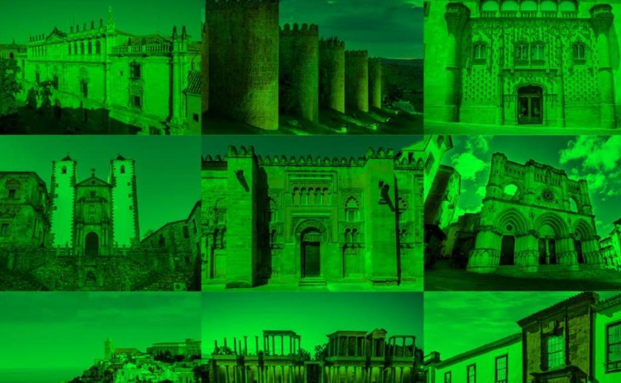 Las 15 Ciudades Patrimonio de la Humanidad de España se iluminarán de verde por el Día Mundial de la ELA