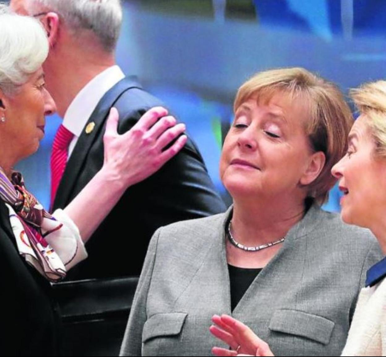 Christine Lagarde, Angela Merkel y Ursula Von der Leyen. 