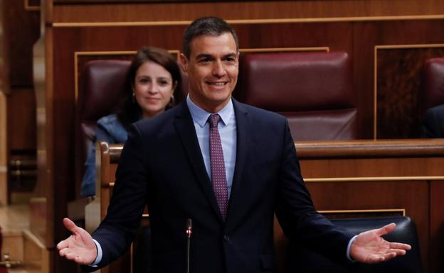 Pedro Sánchez, en la sesión de control. 