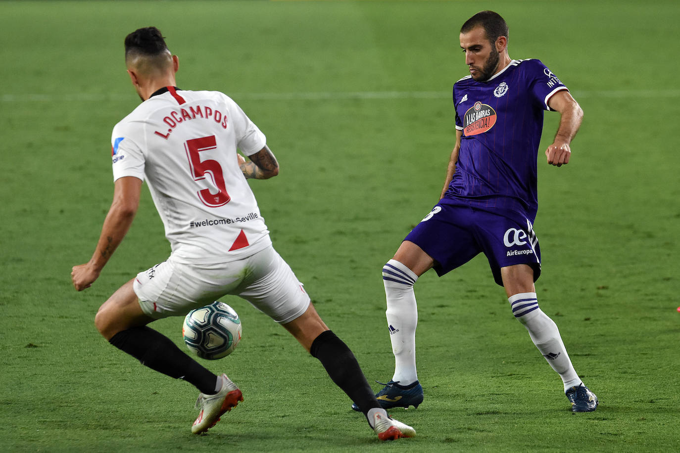 Olivas adelantó al Valladolid en la primera parte y Ocampos empató en un partido muy bien jugado por los blanquivioletas