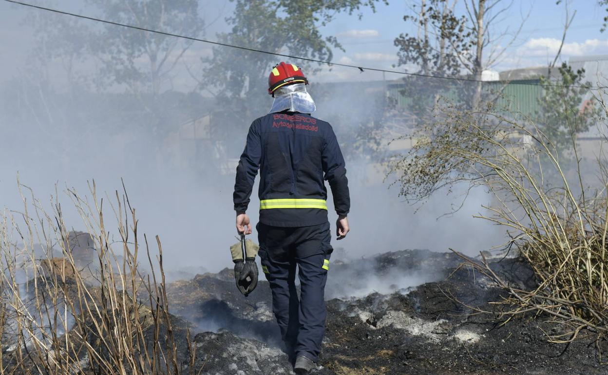 Un bombero revisa el terreno en el que acaban de actuar en una imagen de archivo.