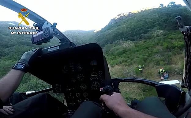 El helicóptero del Greim de Sabero tuvo que desplazarse para el rescate.