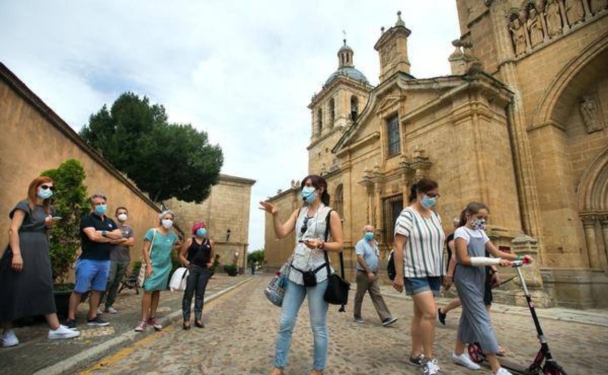 Un grupo de turistas visita Ciudad Rodrigo. 