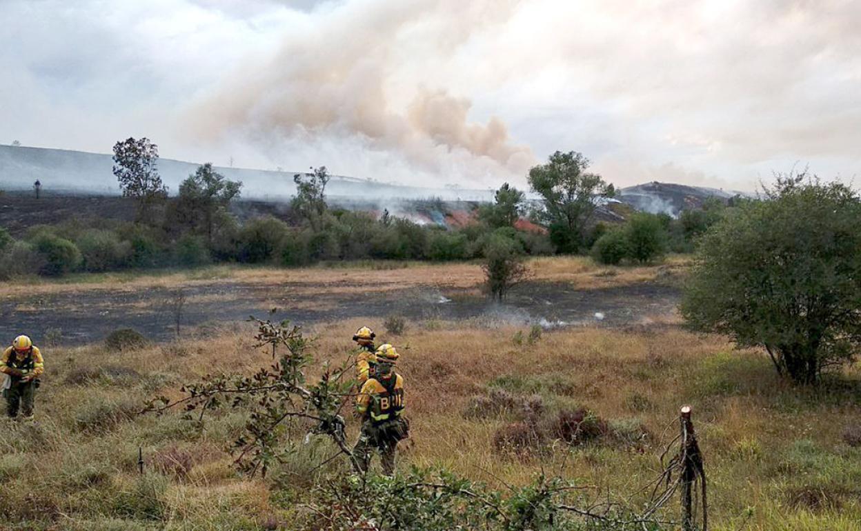 Incendio forestal en Tabanera de Valdavia. 