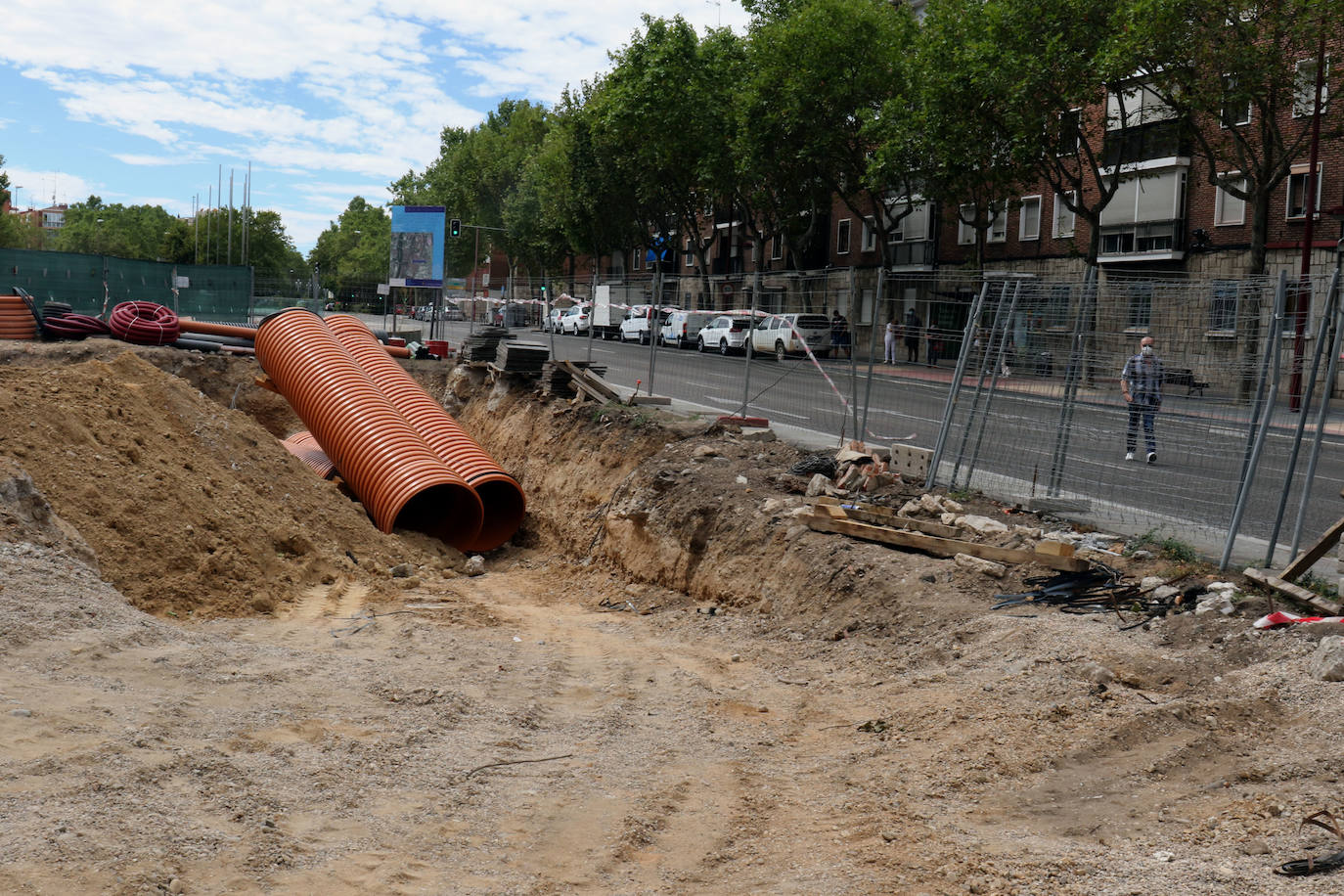 Trabajos en el Paseo de Zorrilla. 