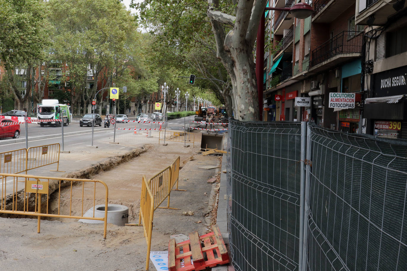 Trabajos en el Paseo de Zorrilla. 