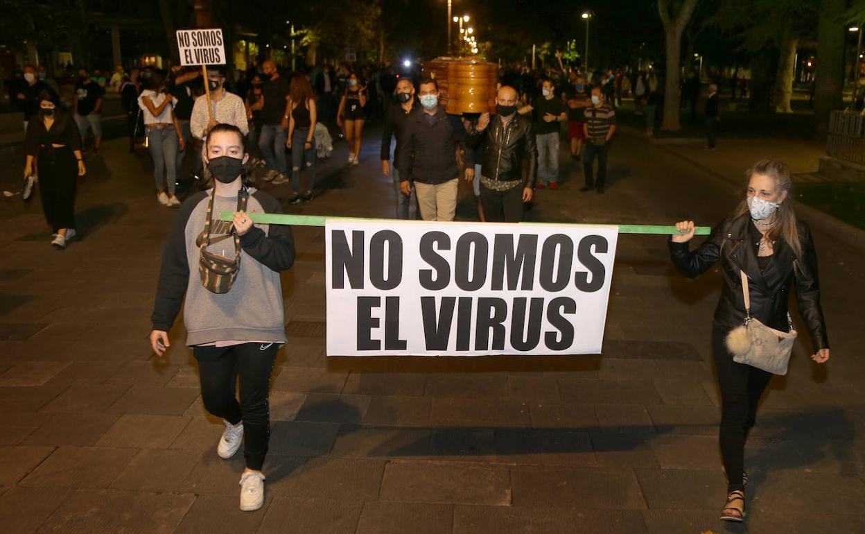 Manifestación de los hosteleros palentinos.