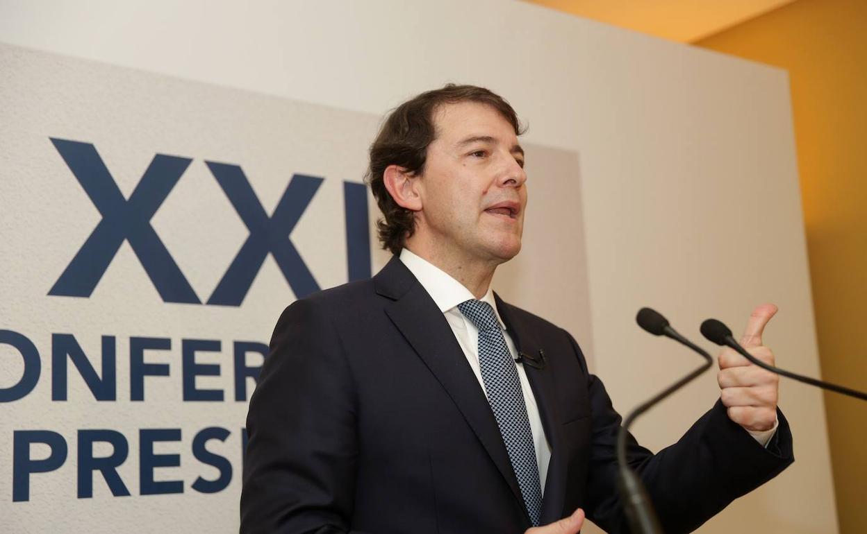 Alfonso Fernández Mañueco, en la Conferencia de Presidentes que se celebró en La Rioja. 