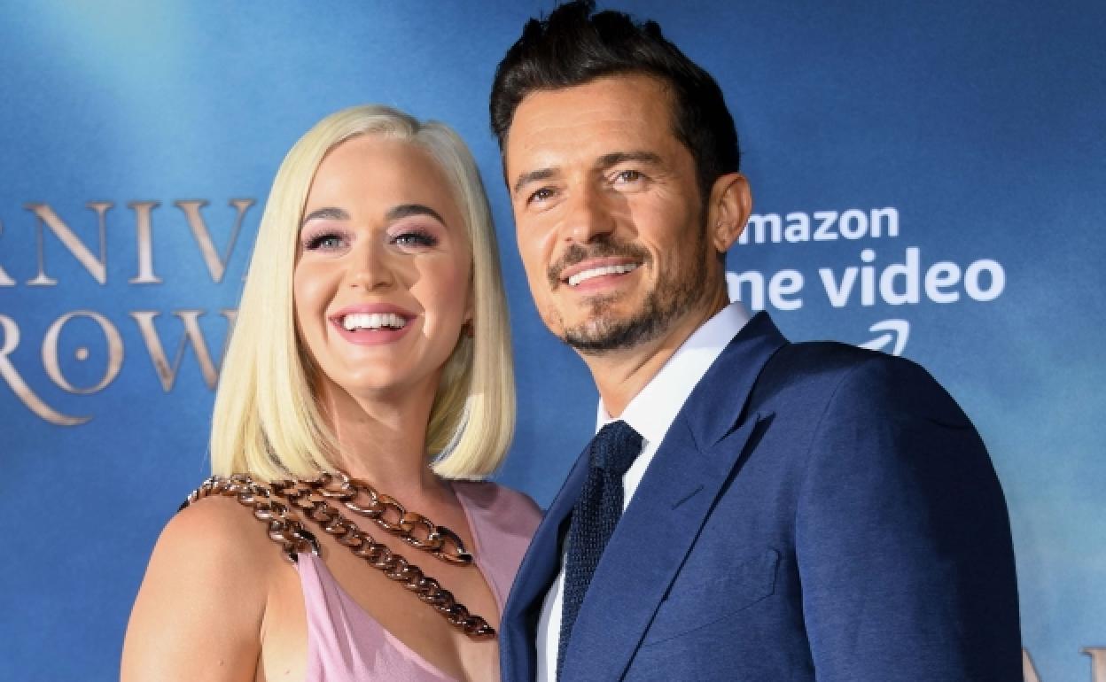 La cantante Katy Perry y el actor Orlando Bloom. 