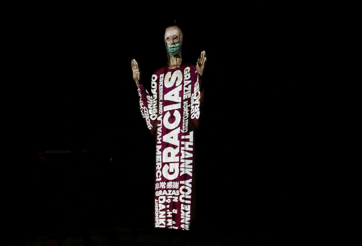 Videomapping en el Cristo del Otero.