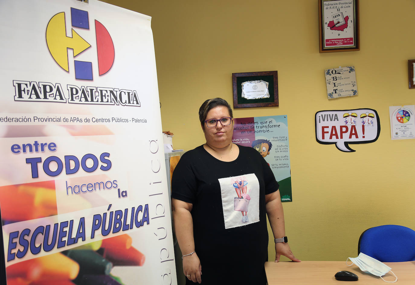 Rebeca Soriano, en la sede de la Federación de Ampas de Palencia, en Casado del Alisal, 2. 