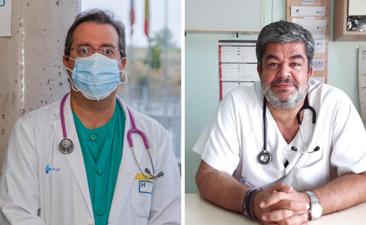 El jefe de Neumología del Hospital General de Segovia, Graciliano Estrada, y del jefe de la Unidad de Medicina Interna y Enfermedades Infecciosas del Clínico Universitario de Valladolid, Carlos Dueñas. 