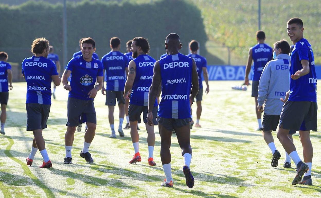 Un entrenamiento del Deportivo. 