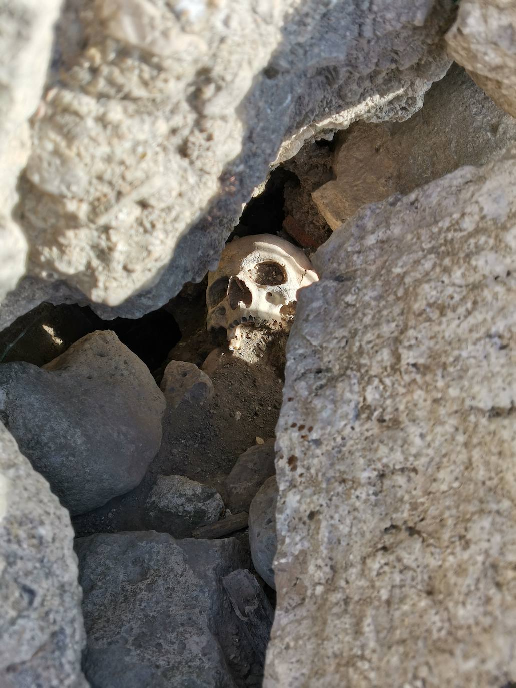 Lugar en el que se encontraron los huesos humanos.