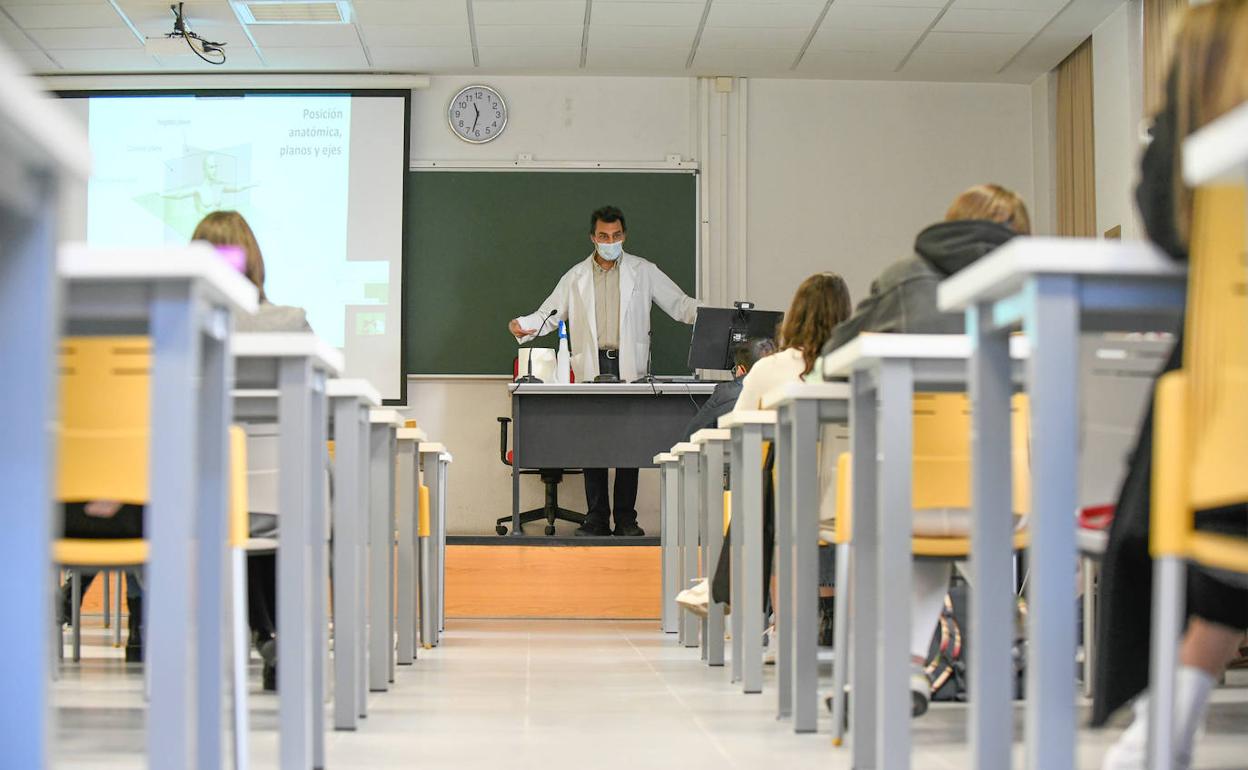 Una clase universitaria en Valladolid.