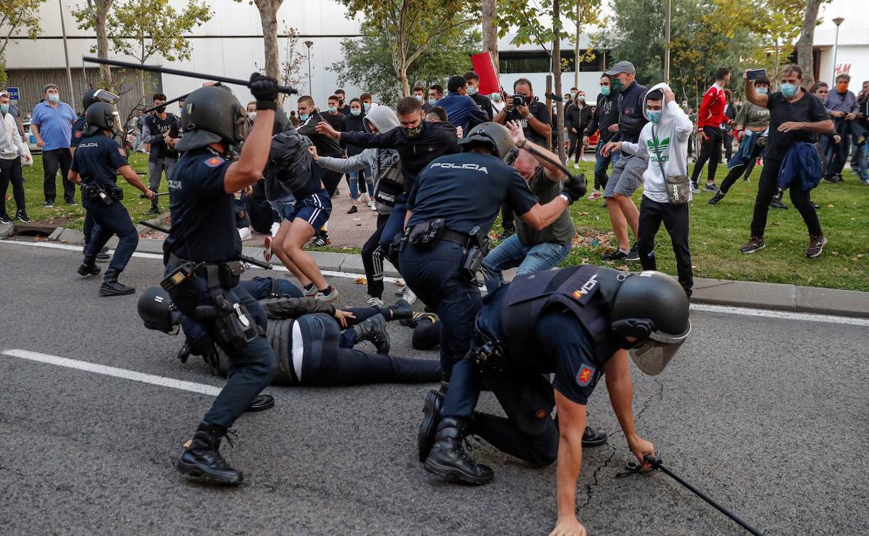 Protestas contras los confinamientos selectivos de Madrid.