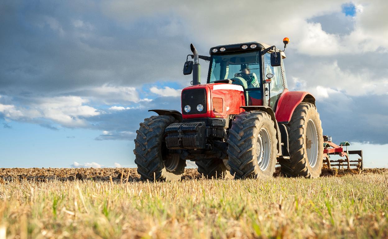 Un agricultor prepara con su tractor la tierra para la futura siembra. 