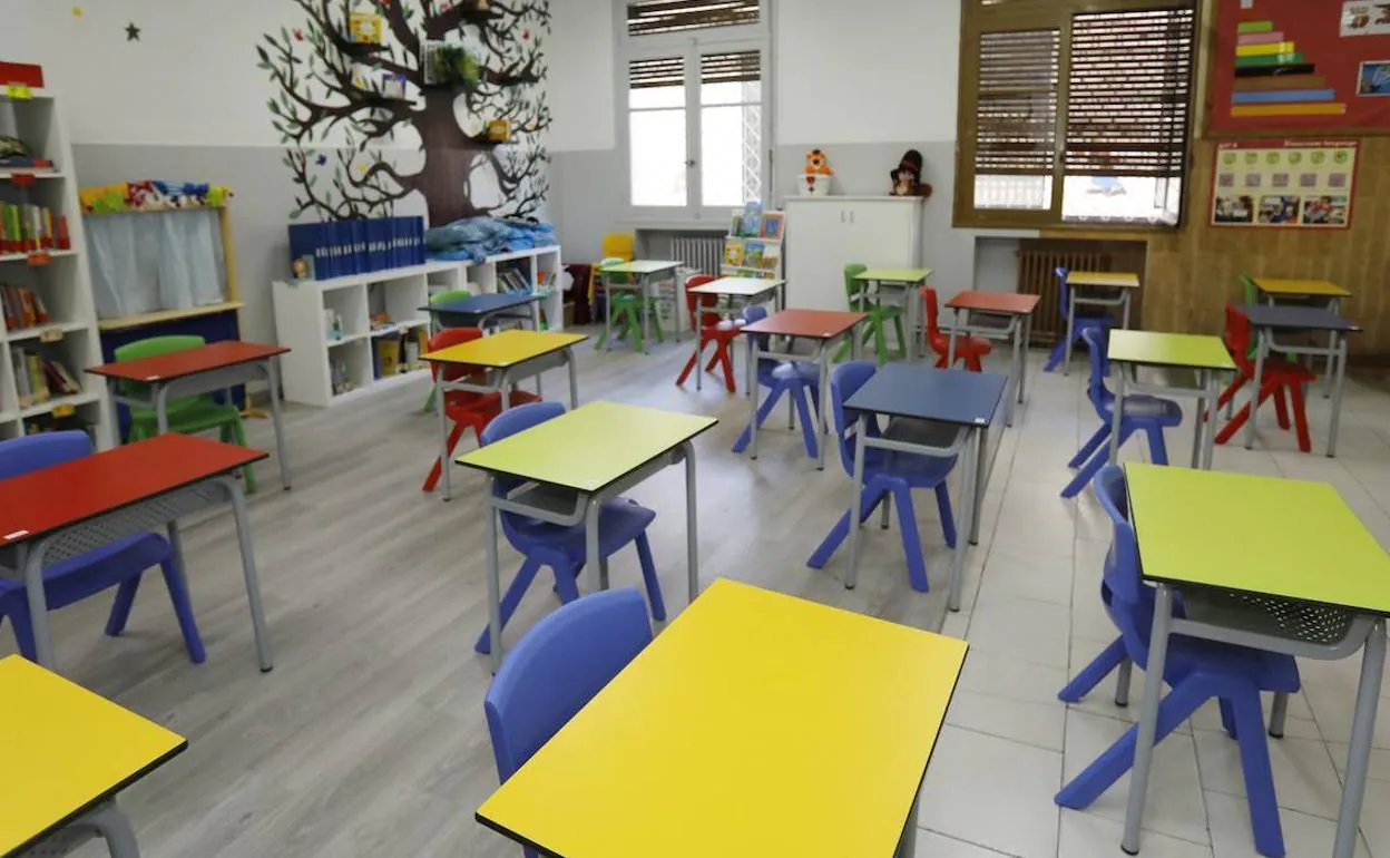 Un aula de Infantiñ en Palencia. 