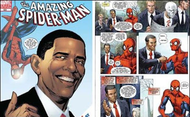 El cómic que 'Spiderman' dedicó a Obama.