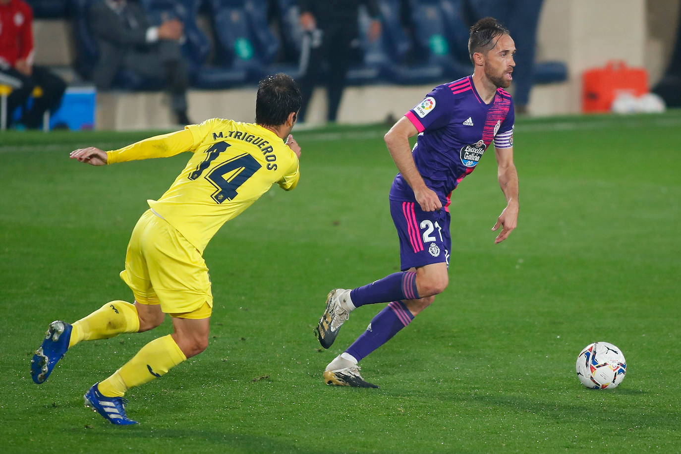 El Real Valladolid pierde por dos goles a cero contra el Villarreal. 