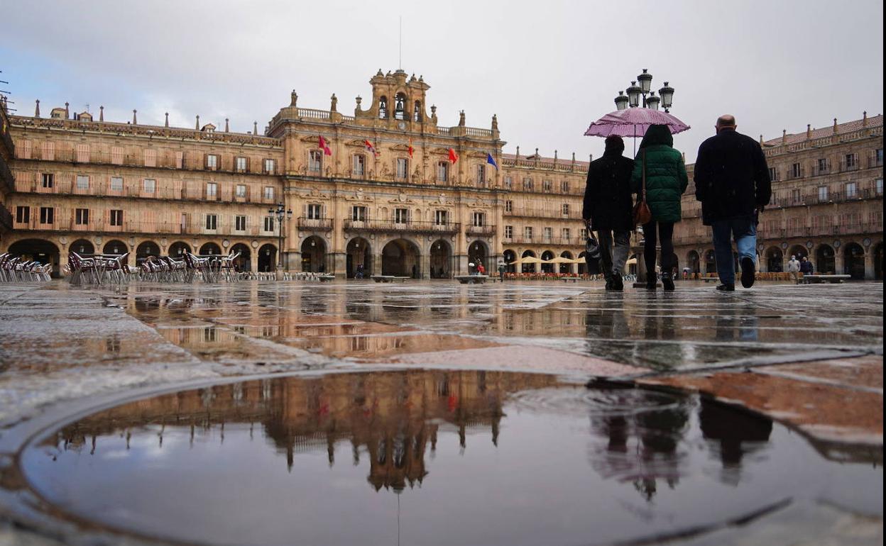Día de lluvia en Salamanca.