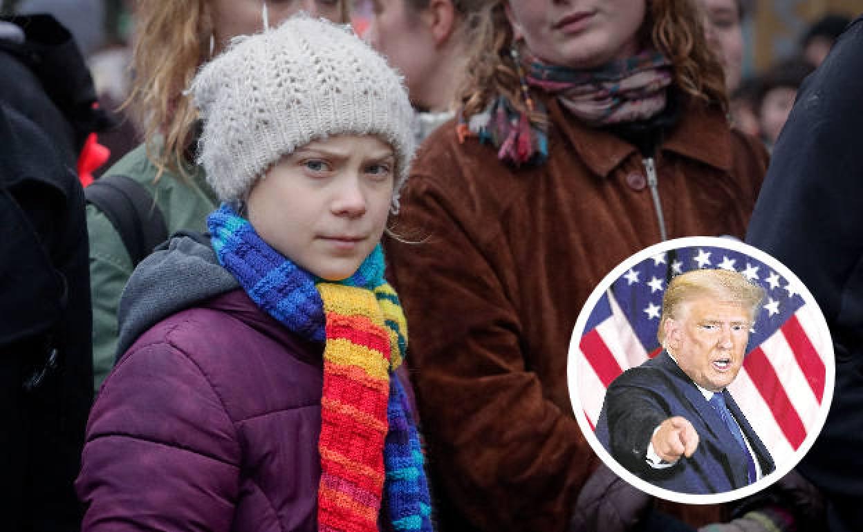 Greta Thunberg y Donald Trump.