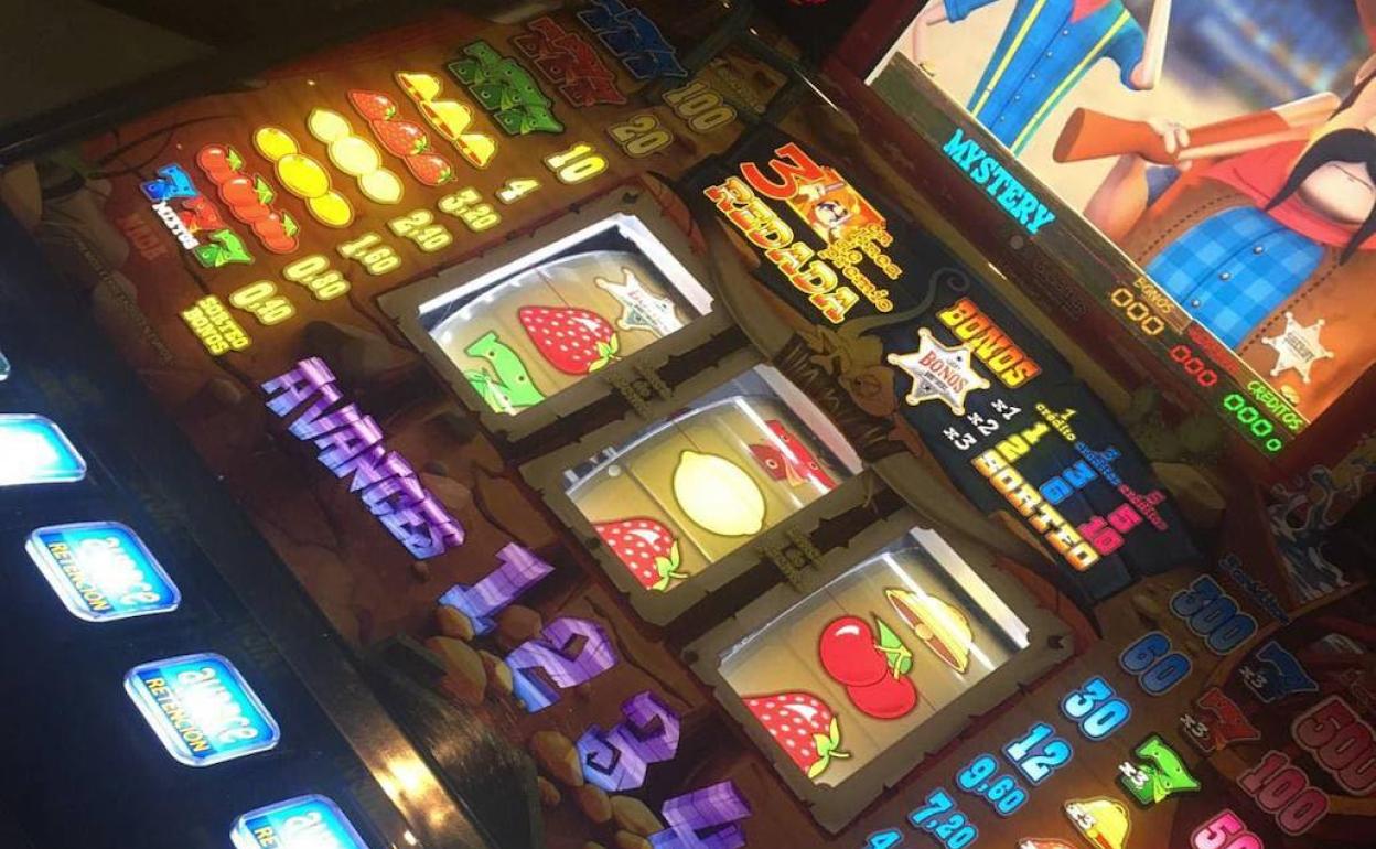 Detalle de una máquina tragaperras.