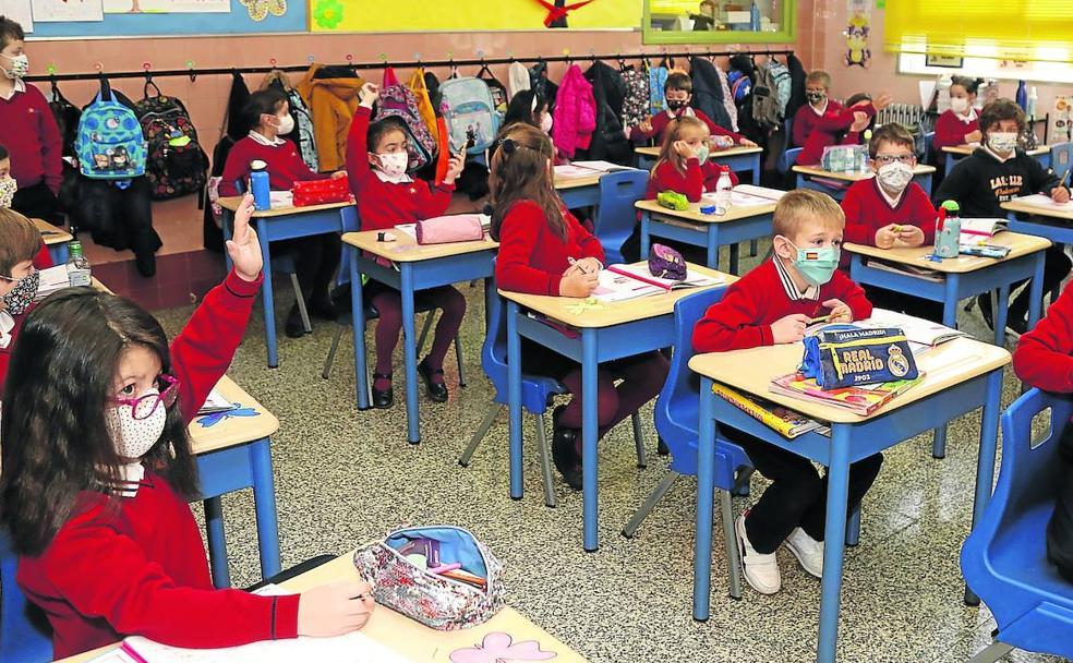 Un día de clase en la segunda ola de la covid en Palencia