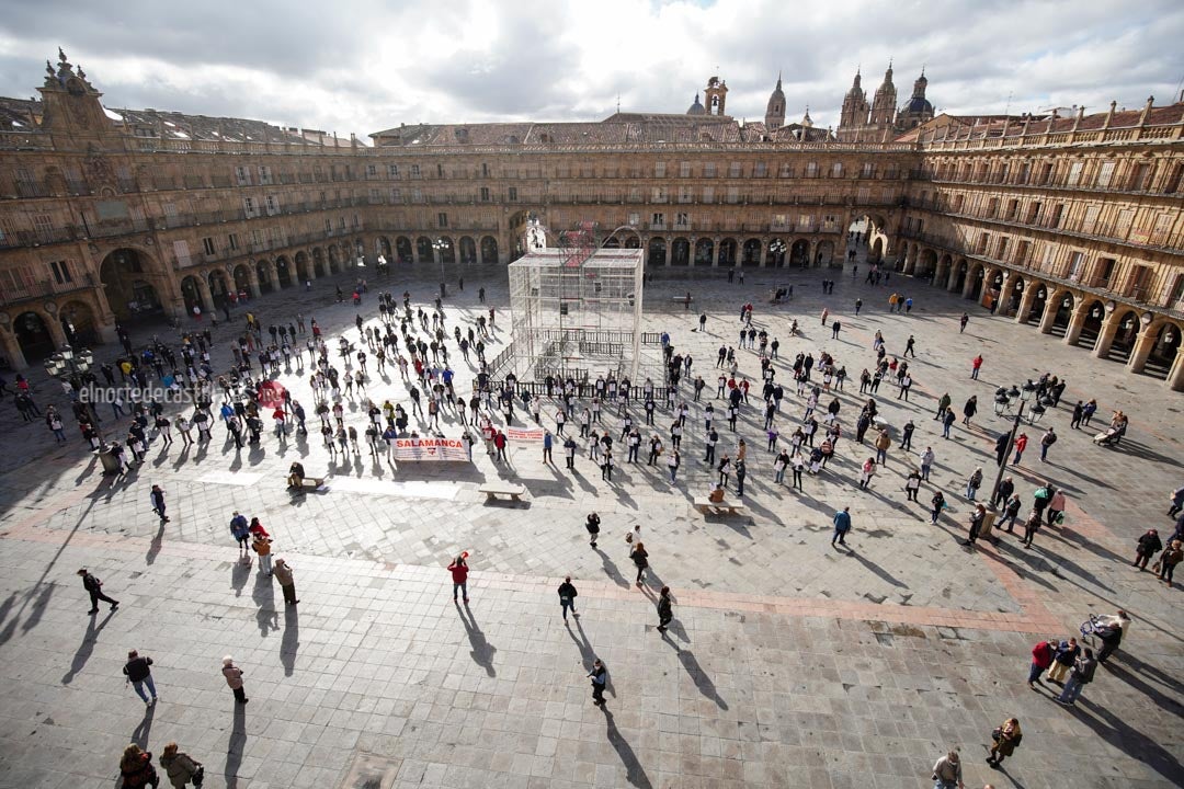 Concentración de autónomos en la Plaza Mayor de Salamanca