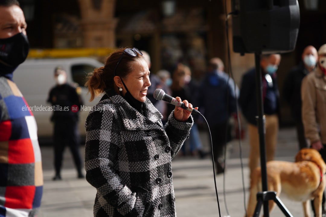 Concentración de autónomos en la Plaza Mayor de Salamanca