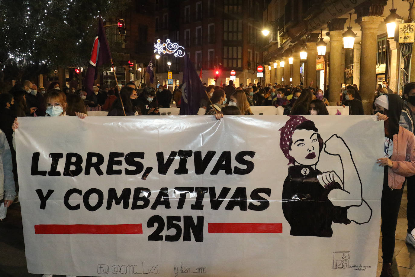 Manifestación contra el matrato hacia las mujeres. 