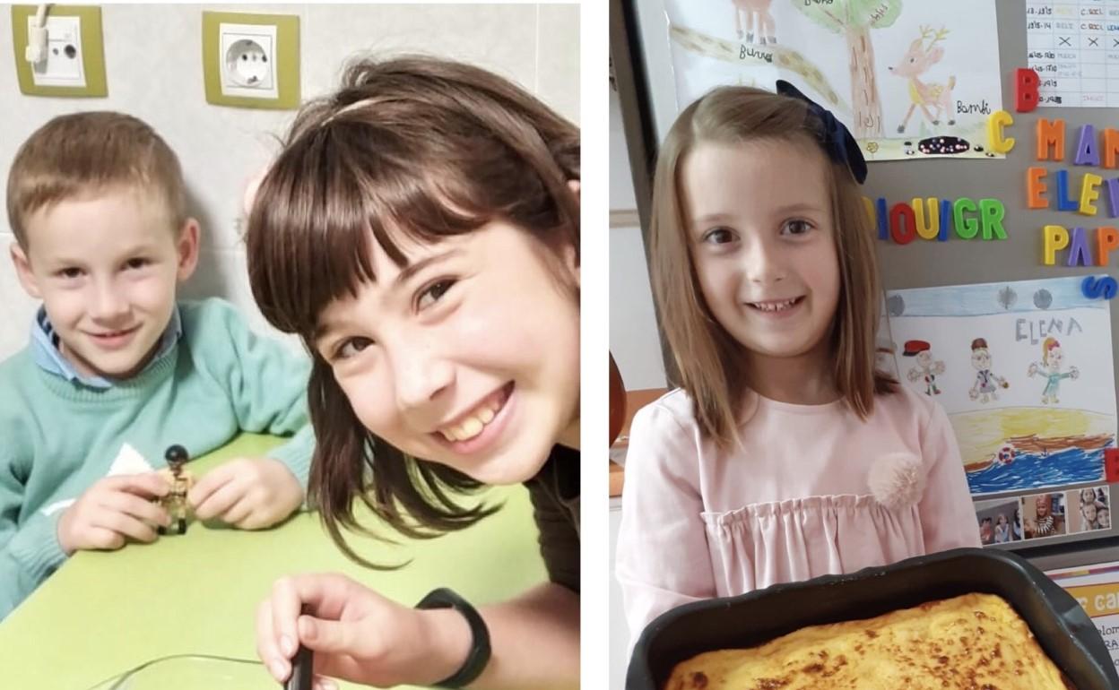 Jimena y Elena posan con sus quesadas recién hechas