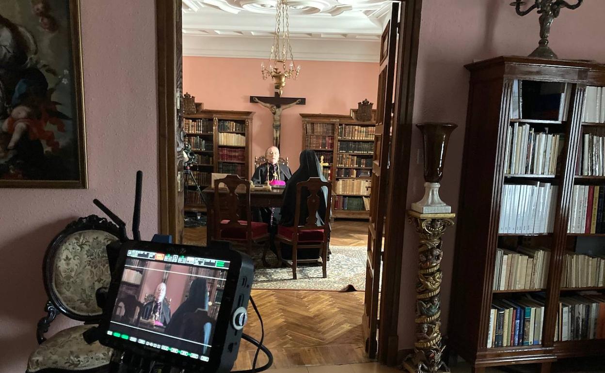 Un momento del rodaje