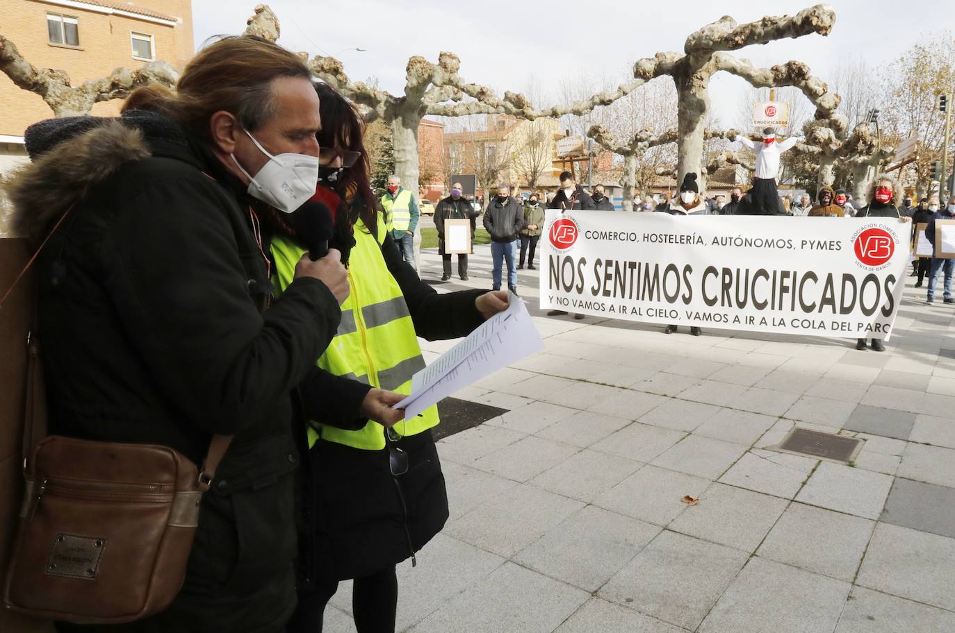 Fotos: Protesta de los autónomos en Venta de Baños, Palencia