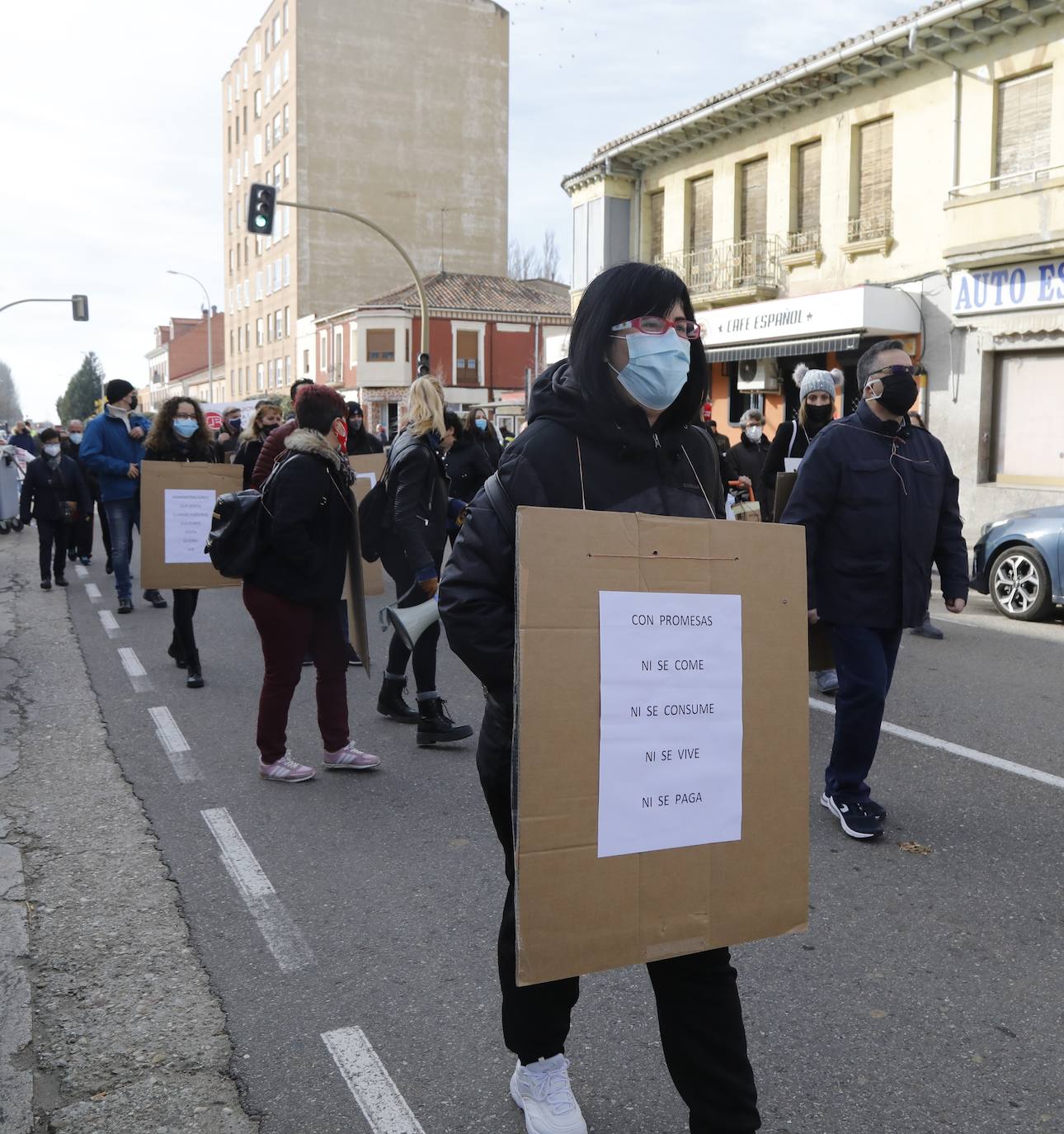 Fotos: Protesta de los autónomos en Venta de Baños, Palencia