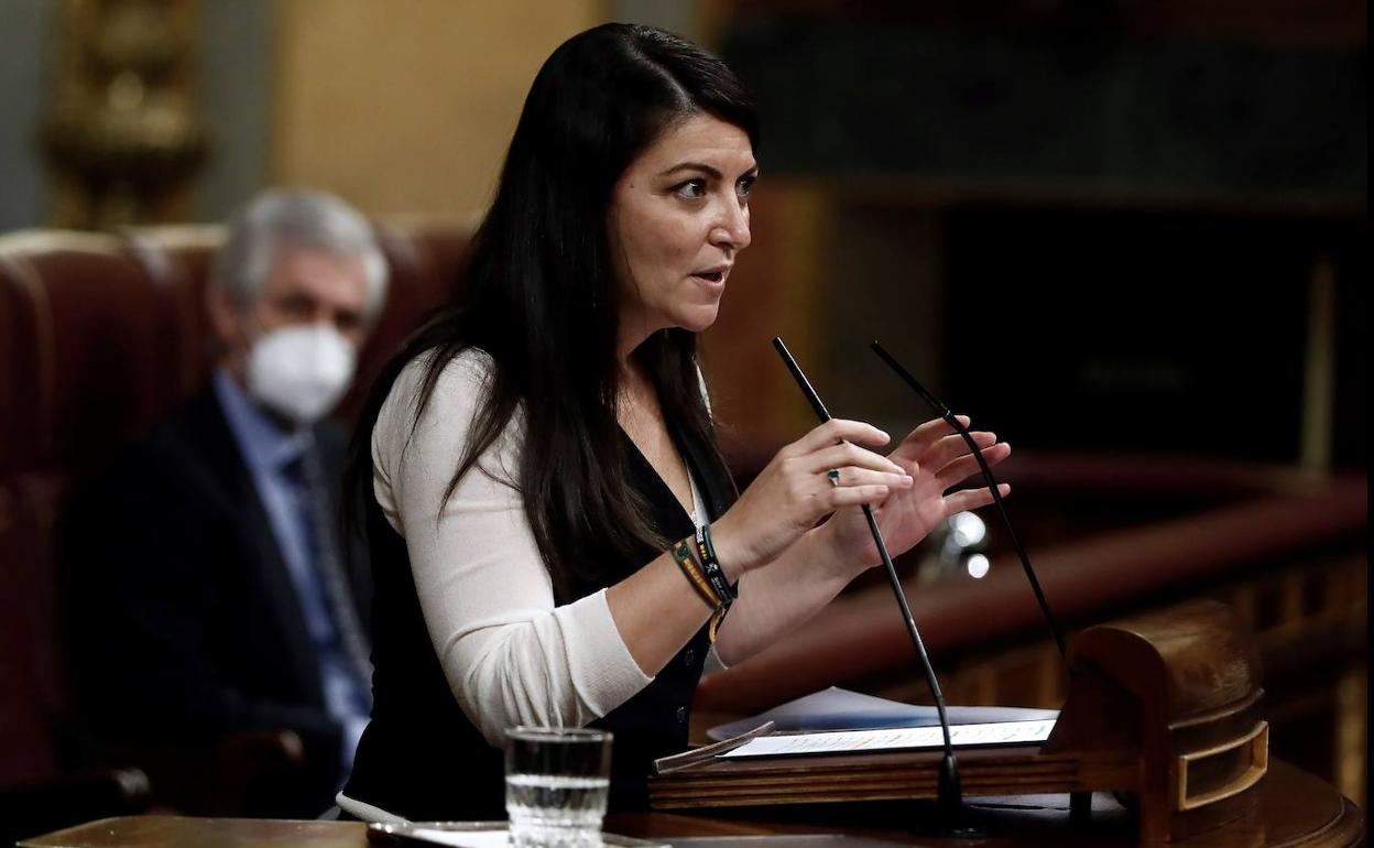 Macarena Olona, de Vox, en su intervención en el debate de los Presupuestos.