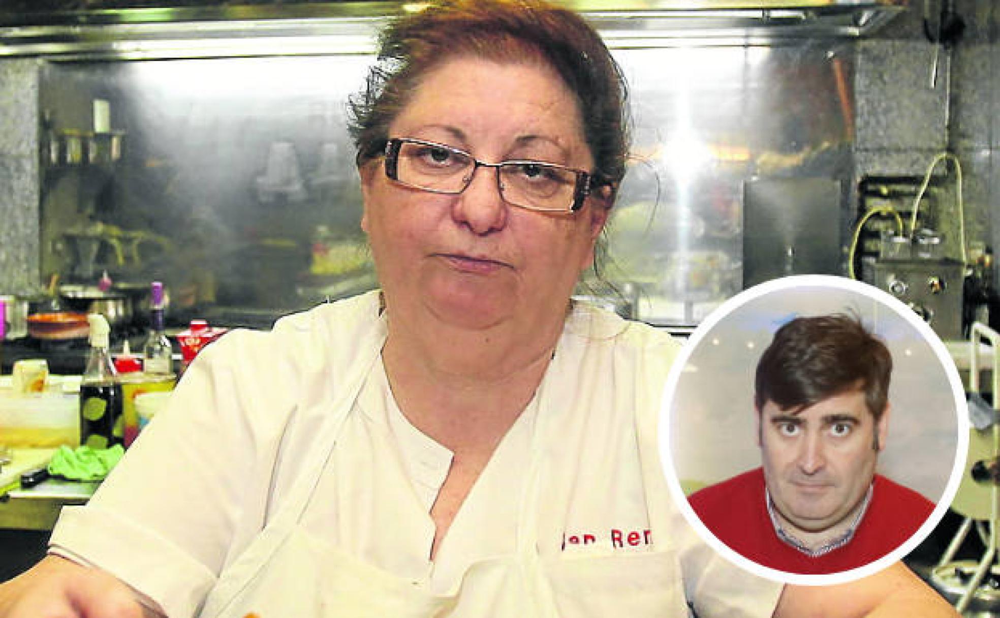 Magdalena Villegas, en el restaurante San Remo. A la derecha, su hijo Alberto Villegas. 