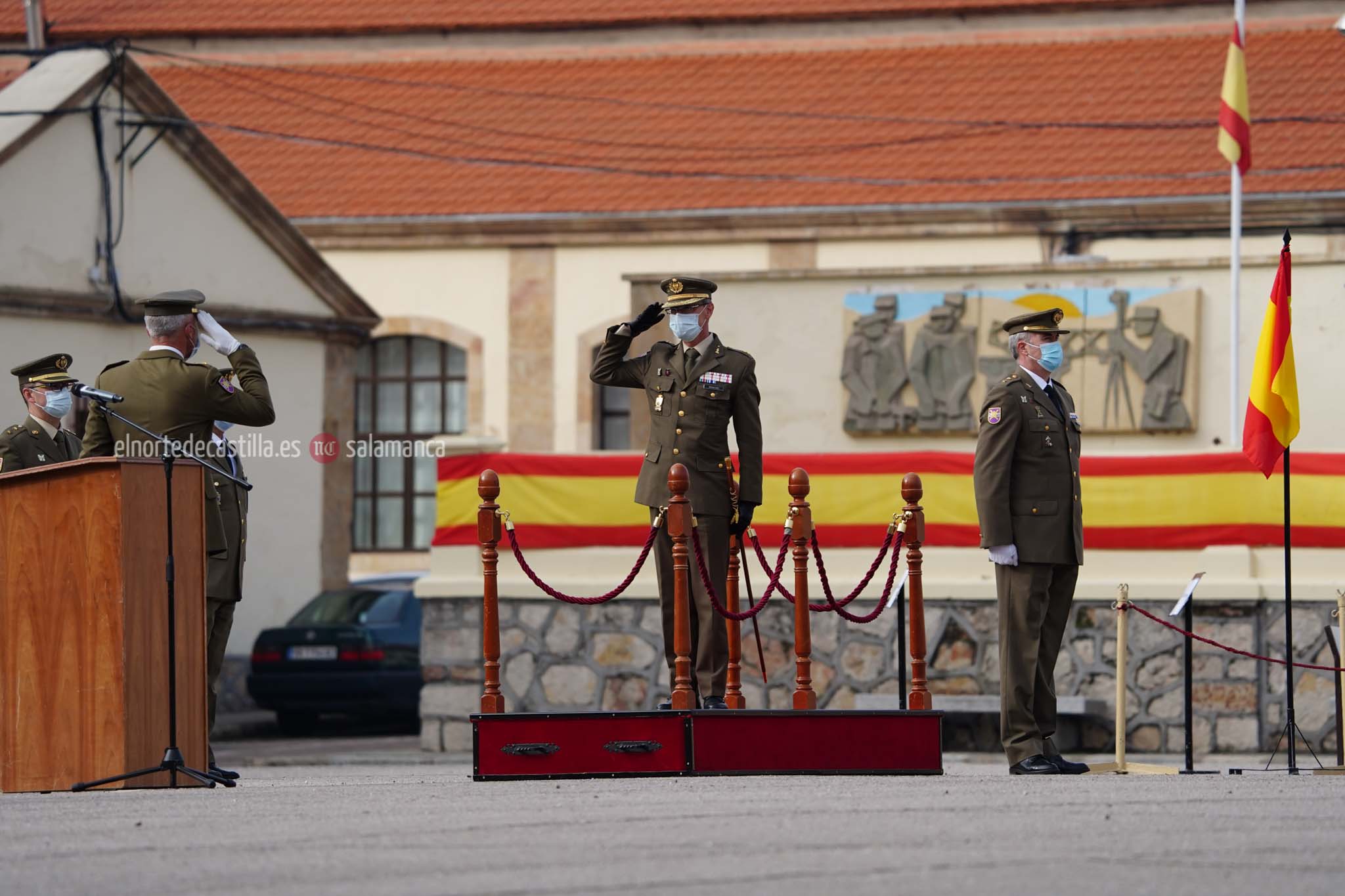 Acto de toma de posesión del nuevo Teniente Coronel en el cuartel de Arroquia de Salamanca
